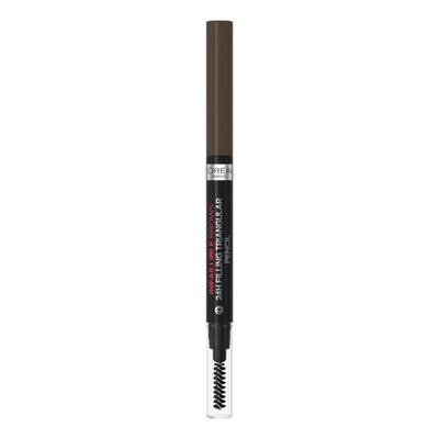 L'Oréal Crayon à Sourcils Pointe Triangulaire Brosse Teinte Ebony (1.0), 1 crayon
