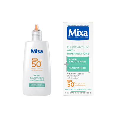 Mixa Protection Solaire Fluide Anti-Imperfections SPF50+, 40ml
