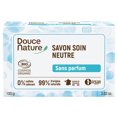 Douce Nature Savon soin neutre sans parfum Cosmébio, 100g