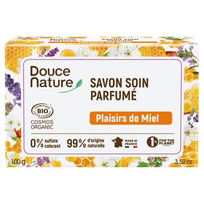 Douce Nature Savon surgras parfumé miel CosméBio, 100g