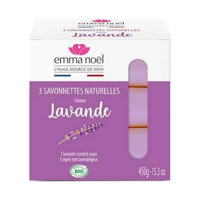 Emma Noel Savonnettes Naturelles Lavande Cosmébio, 3x150G