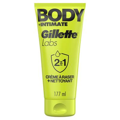Gillette Crème à Raser 2en1 Body et Intimate Labs, 177ml