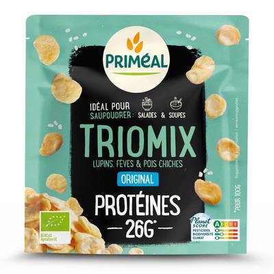 Priméal Triomix protéiné pois chiche fève et lupin bio, 70g