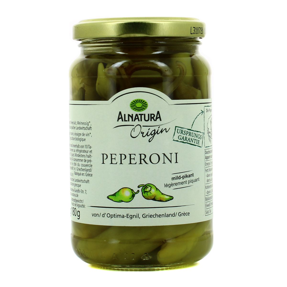 Alnatura Poivrons verts bio, 180g