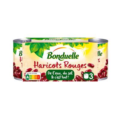 Bonduelle Haricots rouges jus nature, 3x125g