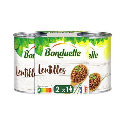 Bonduelle Lentilles cuites vapeur dans très peu de jus, 2x130g