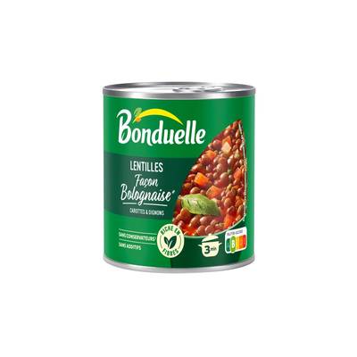Bonduelle Lentilles façon bolognaise avec carottes et oignons, 400g