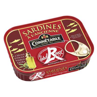 Connetable Sardines à l'Ancienne à l'Huile d'Olive vierge extra Label Rouge, 135g