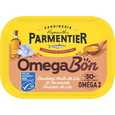 Parmentier Sardines à l'huile de lin et Tournesol et graines de lin, 135g