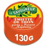 Le Savoureux Emietté de thon à la purée de piment d'Espelette en conserve, 130g
