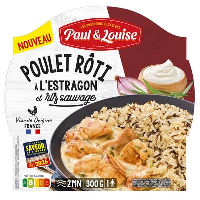 Paul & Louise Filets de Poulet à l'Estragon et son Riz, 300g