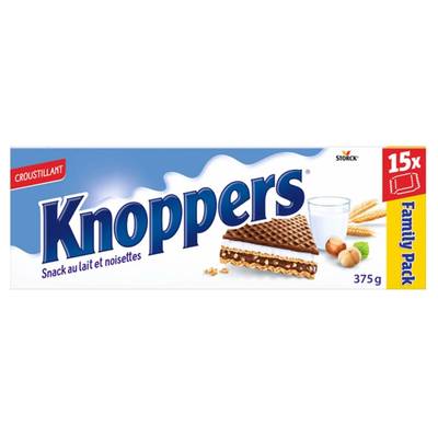 Knoppers Gaufrettes fourrées au lait et aux noisettes, 375g