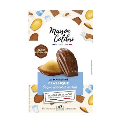 Maison Colibri Madeleine Classique Coque Chocolat Lait, 182g