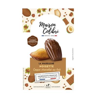 Maison Colibri Madeleine Noisette Coque Chocolat Lait, 182g