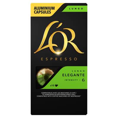 L'or Espresso Café Lungo elegante intensité 6, 10 capsules