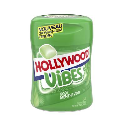 Hollywood Chewing Gum Vibes goût Menthe Verte en boite, 36 chewing-gum