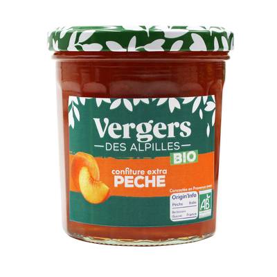 Vergers des Alpilles Confiture Extra Pêch Bio, 350g