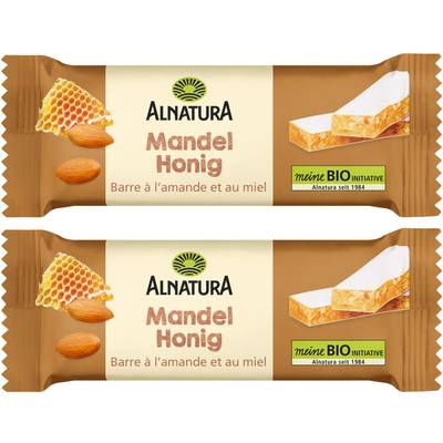 Alnatura Barre à l'amande et miel bio, Lot de 2x40g