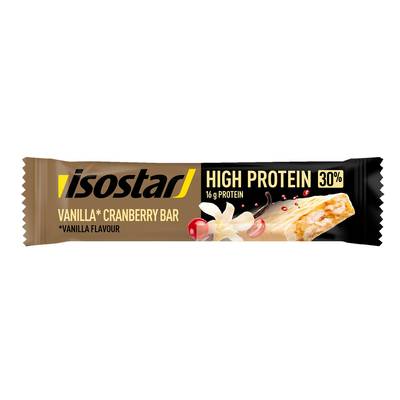 Isostar Barre Protéinée - High Protein 30% - Saveur Vanille & Cranberry, 55g