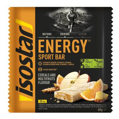Isostar Barres Énergétiques Sport - Saveur Céréales & Multifruits, 3x20g