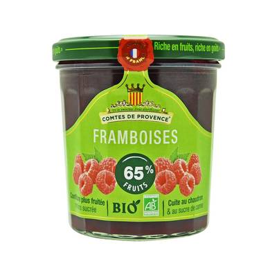 Comtes de Provence Confiture de Framboise Bio allégée en sucre, 350g