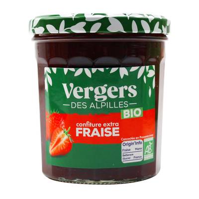 Vergers des Alpilles Confiture Extra Fraise Bio, 370g