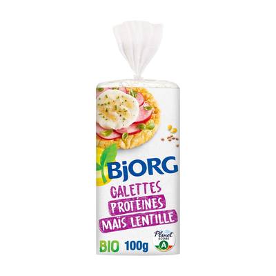 Bjorg Galettes Protéines Maïs et Lentilles bio, 100g