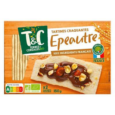Terres et Céréales Bio Tartines craquantes épeautre bio, 150g