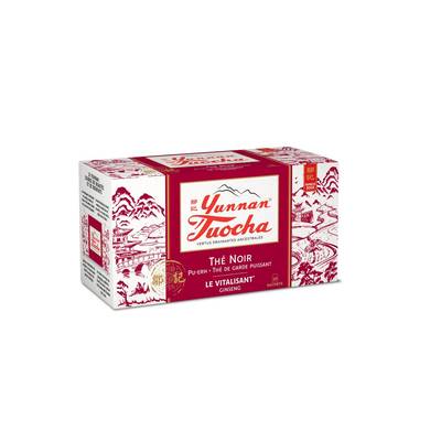 Yunnan Tuocha Thé noir du Yunnan au ginseng, 20 sachets