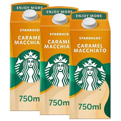 Starbucks Boisson Lactée Caramel Macchiato, Lot de 3x750ml