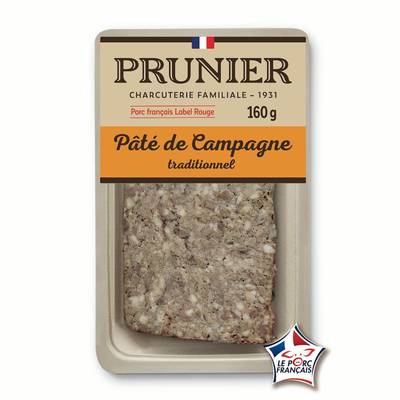 Prunier Terrine de Campagne, Porc Frais Label Rouge, 160g