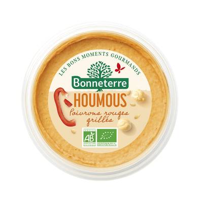 Bonneterre Houmous de poivrons rouges grillés bio, 170g