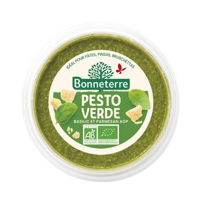 Bonneterre Pesto Verde Bio, basilic et parmesan, 120g