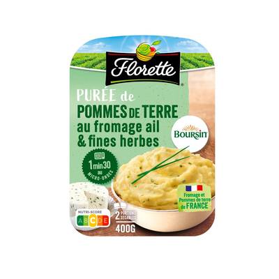 Florette Purée de pommes de terre au fromage Boursin ail et fines herbes, 2x200g