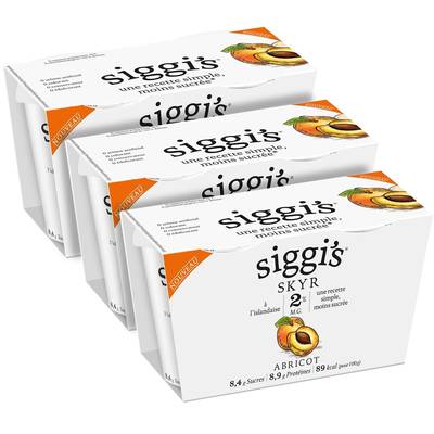 Siggi's Skyr abricot, Lot de 3 - 2x140g