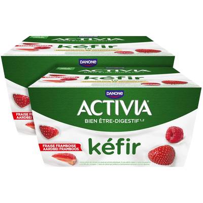 Activia Kéfir fraise, framboise, Lot de 2x4x100g
