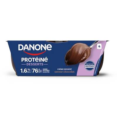 Danone Crème dessert protéinée au chocolat 1,6%mg, 4x120g
