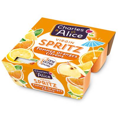 Charles et Alice Compote Virgin Spritz sans sucre ajouté, 4x97g
