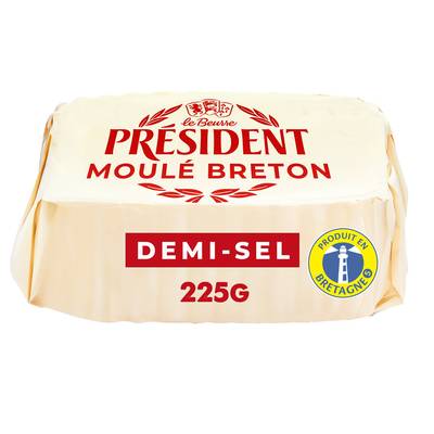 Président Beurre moulé demi sel, 225g