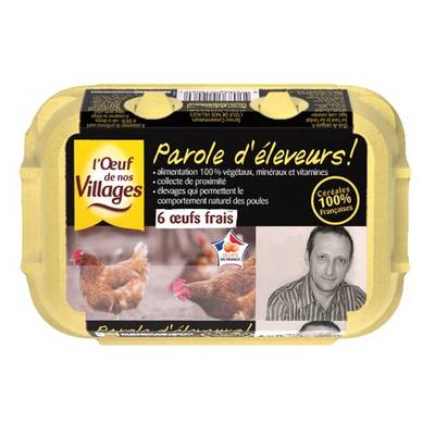 L'oeuf de nos Villages Oeufs de Poules, 6 oeufs