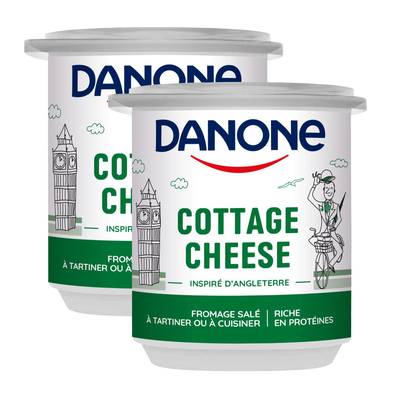 Danone Cottage cheese - Fromage salé à tartiner ou cuisiner, Lot de 2x150g