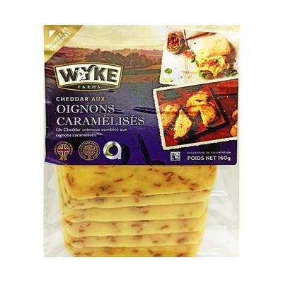 Wyke Farms Cheddar Oignon Caramélisé en tranches, 10 tranches - 160g