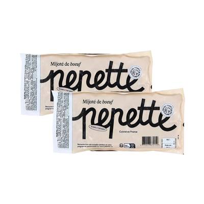 Pepette Chien Repas Frais, Mijoté de Bœuf, Lot de 2x300g