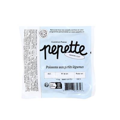 Pepette Chien Repas Frais, Poissons aux Petits Légumes, 100g