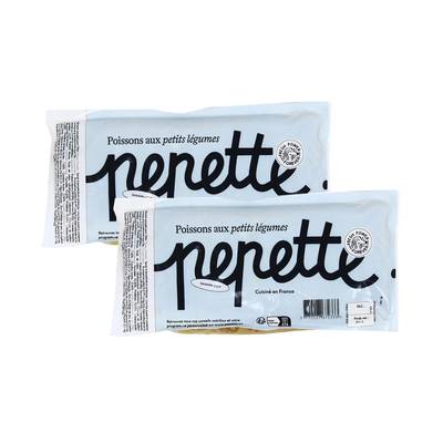 Pepette Chien Repas Frais, Poissons aux Petits Légumes, Lot de 2x300g