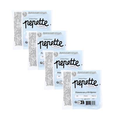 Pepette Chien Repas Frais, Poissons aux Petits Légumes, Lot de 4x100g