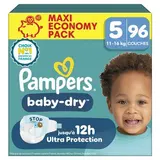 Pampers Babydry Couches Bébé 11-16kg Taille 5, 96 couches