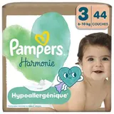 Pampers Harmonie Couches Harmonie Hypoallergénique 6-10 kg - Taille 3, 44 couches