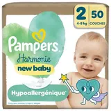 Pampers Harmonie Couches Harmonie Hypoallergénique New Baby 4-8 kg - Taille 2, 50 couches
