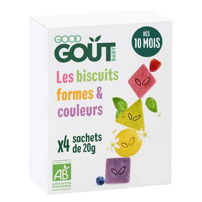 Good Goût Biscuits Formes et Couleurs bio Bébé dès 10 mois, 80g